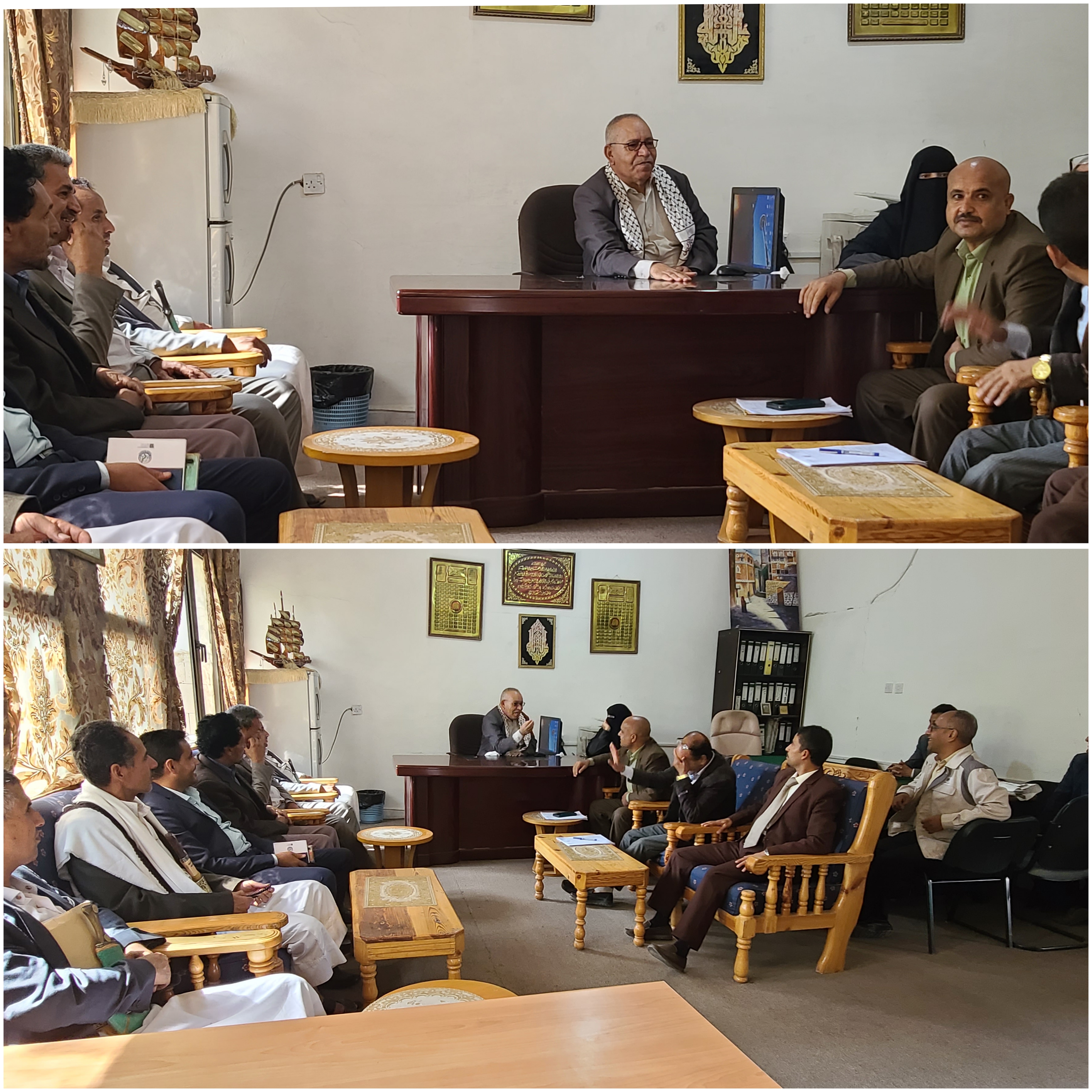 رئيس الجامعة يتفقد الانضباط الوظيفي بكلية التربية ويناقش تحسين مخرجاتها التربوية